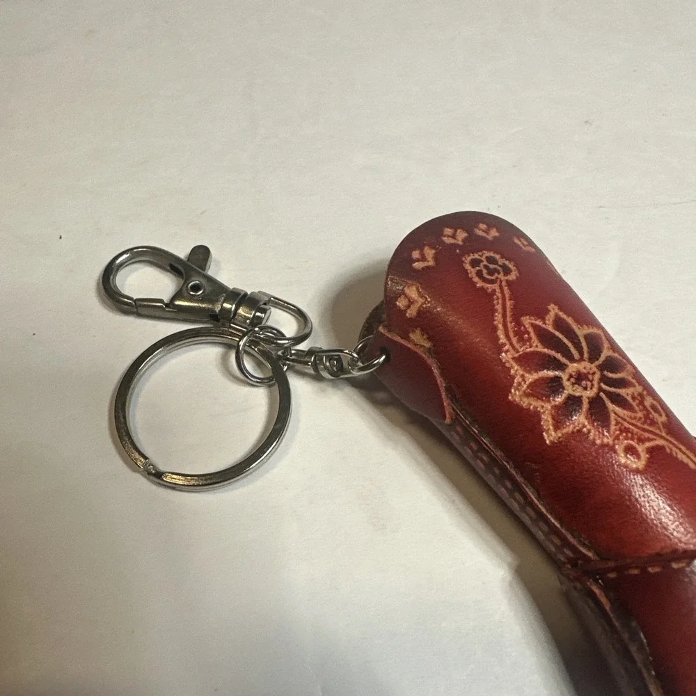 Red Cowboy Boot Leather Keyring Purse Fob Zipper Pull 29585 Purse Charm